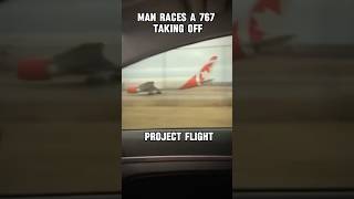 Man races a 767 Taking off I creds: cockpitking | #funny #meme #aviation #767 #plane #takeoff