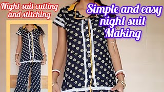 Night suit cutting and stitching ✂️//Night suit for women