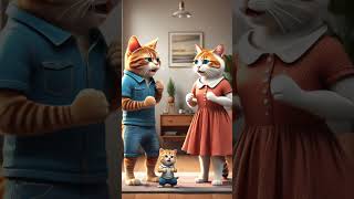 Mom and dad cat ai video #cat #funny #talkingtom #kucing #cartoon #giggles