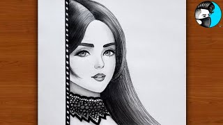 Beautiful Girl drawing For Beginners- Easy step by step drawing tutorial  | Girl drawing  Lavi arts