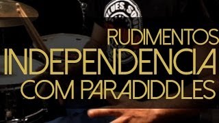 Exercícios de independência na bateria, aplicando paradiddles