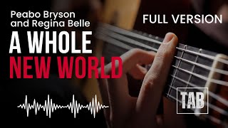 A Whole New World - Peabo Bryson and Regina Belle - Super Easy Fingerstyle Guitar Tutorial TAB