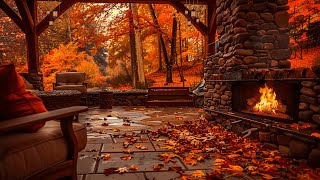 Cozy Autumn on the Porch - Autumn Piano with a Crackling Fire, Nature Sounds for Sleeping