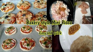 Bakery Style Mini Pizza Recipe | How to make Mini Pizza at home | Chicken Pizza Recipe