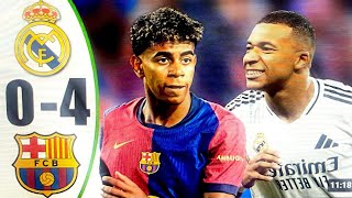 FC Barcelona 4 - 0 Real Madrid | LA LIGA Highlights 2024 | #elclasico #barcelona #realmadrid #sports