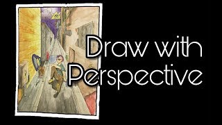 HOW TO DRAW WITH PERSPECTIVE III Time Lapse : Drawing A street III Long version ( x12)