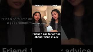 Friend 1 asks Friend 2 for relationship advice but… #shorts