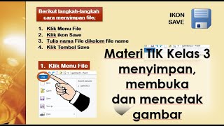 Materi TIK Kelas 3 menyimpan dan membuka file pada MS. paint