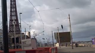 Blackpool Tram Extension First day Crossing Talbot Road