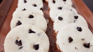 homemade cookies/cookies only with 3 ingredients/choco chips cookies 5/xmas recipe/xmas cookies