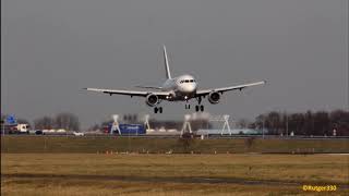 Air France A318 landing RW18R at schiphol airport