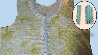 Neck Design with Lace Piping | Summi Fashion