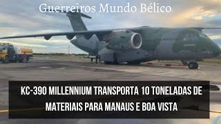 Video: KC 390  Millennium  transporta 10  toneladas de  materiais para  Manaus e Boa Vista