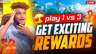 1 VS 3 WIN👑 Exicting Rewards🤑 | 🔥 I AM BACK🥵 | FREE FIRE LIVE IN TELUGU #freefire