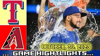 Rangers vs. D-backs [FULL GAME 3] Hightlights WORLD SERIES (10/30/2023) | Champion MLB 2023