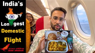 Longest Domestic Flight in India | Thiruvananthapuram to Delhi in Air India | Flight Vlog | 3+ Hours