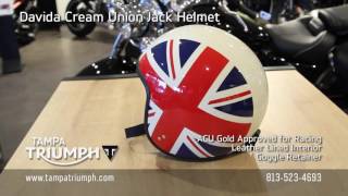 Davida Cream Union Jack Helmet at Tampa Triumph