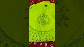 yellow embroidery anarkali kurta