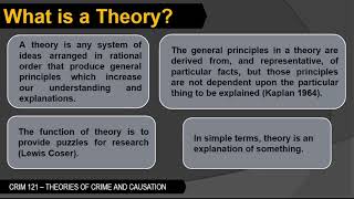 COURSE UNIT 2 - The Concept and Elements of Theory (CRIM 121)