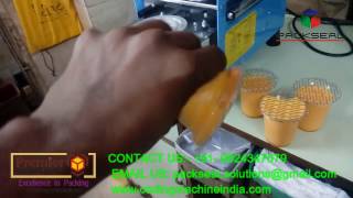 LASSI / DAHI GLASS PACKING MACHINE, JUICE PACKING MACHINE / POPCORN PACKING MACHINE