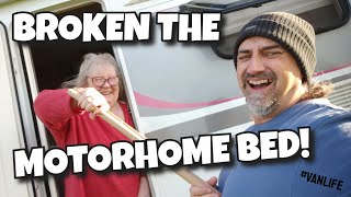 Now he's broke the bed! #vanlife