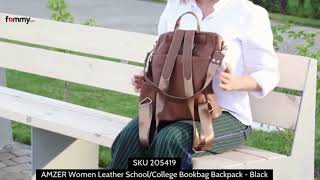 AMZER Premium Leather Backpack for Girls