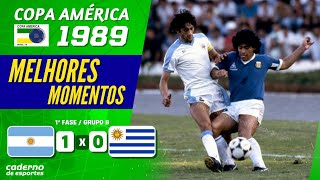 ARGENTINA 1 X 0 URUGUAI - PRIMEIRA FASE COPA AMÉRICA 1989 - MELHORES MOMENTOS