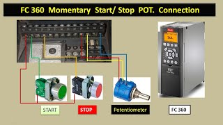 DANFOSS  FC360 CONTROL WIRING WITH START STOP PUSH BUTTON.