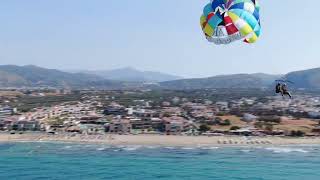 Parasailing drone footage from Aris Water Sports