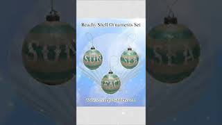 Festive Beachy Shell Christmas Ornaments – Set of 3