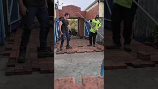 laying pavers, herringbone paving pattern #paving #construction #landscaping