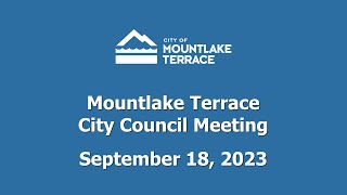 Mountlake Terrace City Council Meeting - September 18, 2023