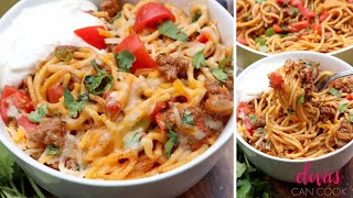 Cheesy Taco Spaghetti | Quick & Easy Dinner