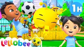 Let's Play Football | Lellobee City Farm | Dance Party Songs 2024 🎤 Sing and Dance Along 🎶