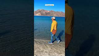 At Pangong Lake Ladakh #pangonglake #travel #ladakh #shortsvideo #trendingsong #youtubeshorts