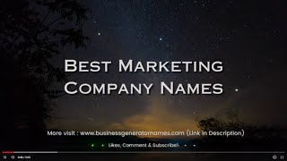 Marketing Company Name | Business Name | Company Name | Store Name