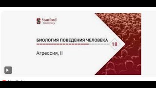 Биология поведения человека  Лекция #18  Агрессия, II Роберт Сапольски, 2010  Стэнфорд