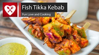 Fish Tikka Kebab Recipe | Fish on Skewers | Easy Spicy Fish Recipe