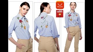 ЖЕНСКАЯ РУБАШКА С ALIEXPRESS . РУБАШКА С ВЫШИВКОЙ . SHIRT WITH EMBROIDERY