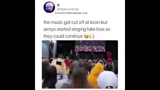 BTS Perfromance While army singing Fake Love | Beautiful armys to the rescue BTS