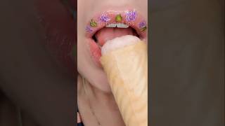 ASMR Satisfying Eating Crunchy Ice-cream Snack #asmr #asmrcrunch #satisfyingsounds