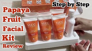 Papaya VLCC Fruit Facial Kit Unboxing Step By Step 2022 /Facial kit Review #papayaFacialFullDemo