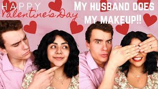 MY HUSBAND DOES MY MAKEUP!!! Happy Valentine's Day!!