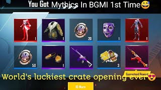 OMG!🥵-First time mythic in crate opening || Luckiest crate opening ever || BGMI new crate opening#op