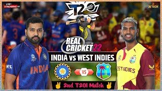 India vs West Indies 2nd T20 Match | Real Cricket 22 Live Streaming 🏏