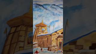 Kedarnath painting with watercolor #trending #viral #youtubeshorts