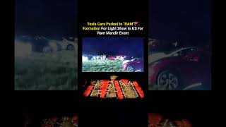 TESLA CAR SHOW IN US FOR EVENT OF RAM🚩 MANDIR #shorts #shortvideo #rammandir #22january2024