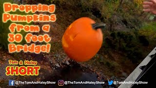 Slo Mo 30 Ft Bridge Pumpkin Drop Slow Motion Smashing Halloween Pumpkin The Tom & Haley Show S2:E15