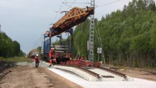 Рабочий цикл крана УК-25/19 / Work cycle of railway montage crane UK-25/19