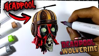 como DIBUJAR a HEADPOOL de DEADPOOL AND WOLVERINE fácil paso a paso | deadpool and wolverine drawing